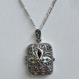 Sterling Silver - Locket with Gemstones